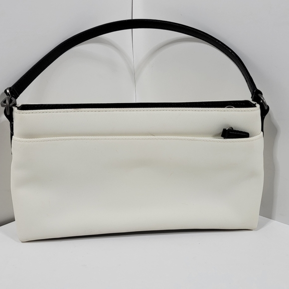 Coach Handbags - COACH MERCER Ivory Black Twill Demi Pouchette Clutch Bag Purse 7407